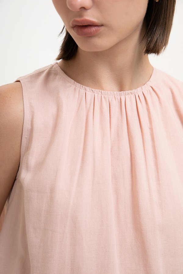 AYLA BUBBLE HEM LINEN TOP