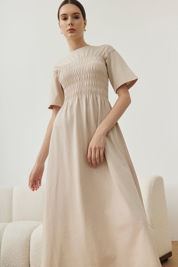 MAUDEY SMOCKED TEE DRESS