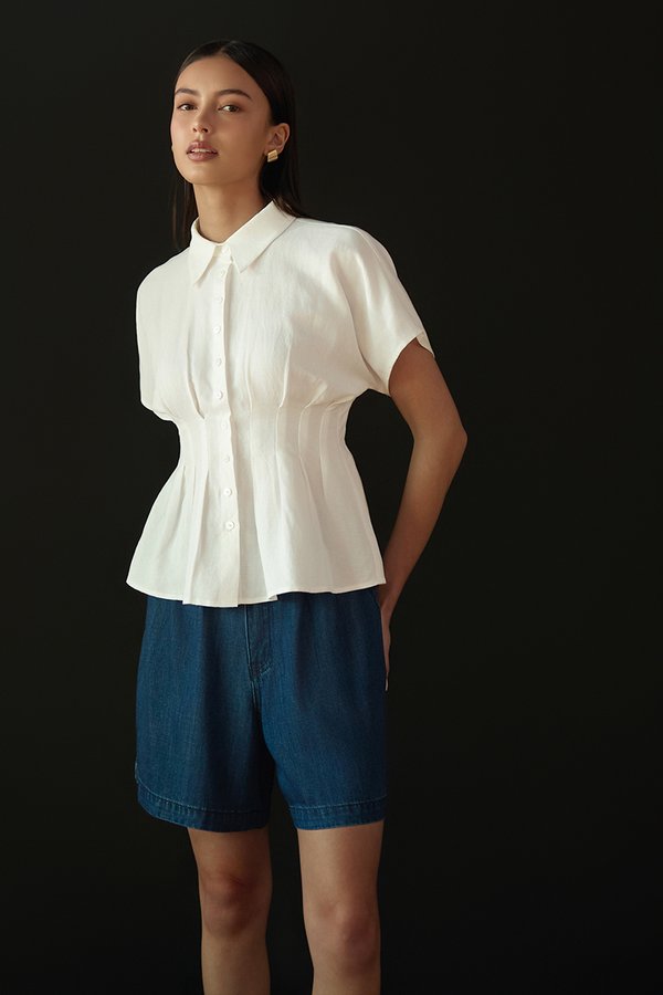 ARICA PIN TUCK LINEN SHIRT ARICA PIN TUCK LINEN SHIRT