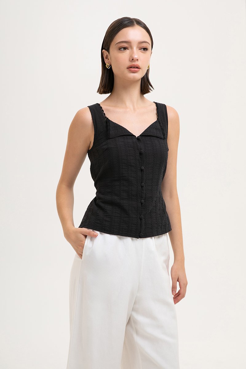 CHLOE TEXTURED COTTON TOP