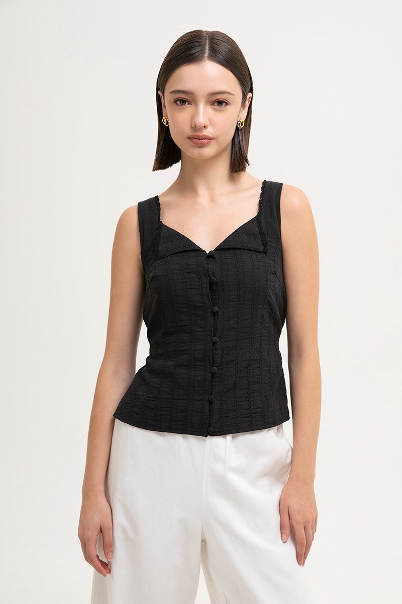 CHLOE TEXTURED COTTON TOP