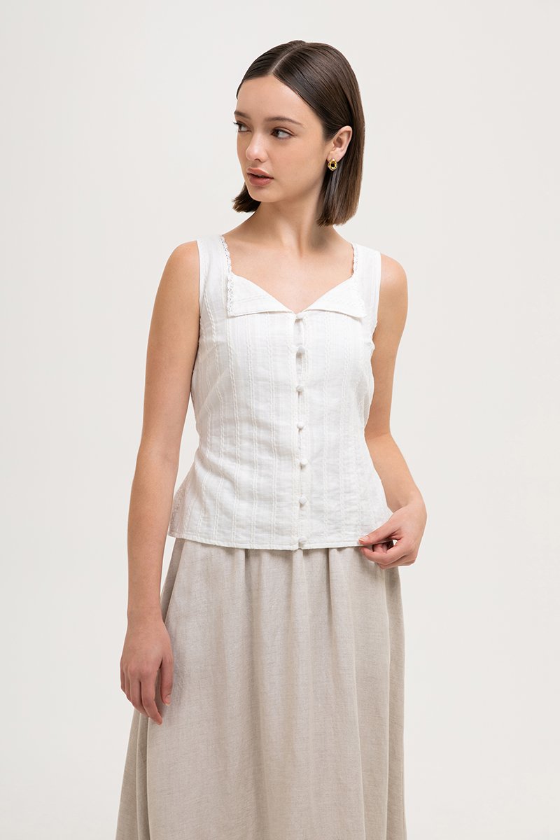 CHLOE TEXTURED COTTON TOP