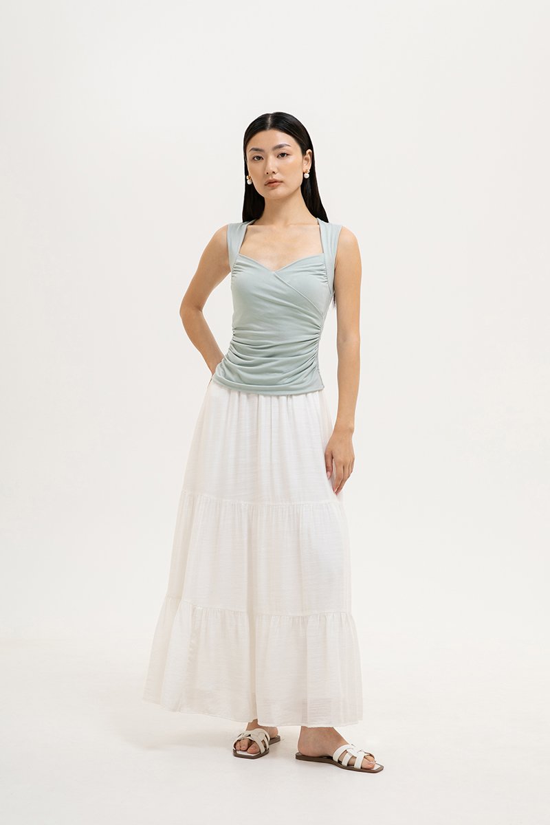 VADELLA SWEET HEART RUCHED MODAL TOP