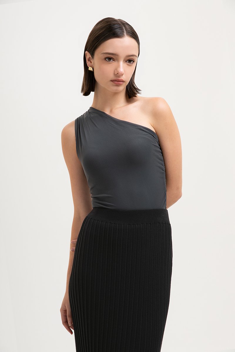 CHANTELLE ONE SHOULDER MESH TOP CHANTELLE ONE SHOULDER MESH TOP