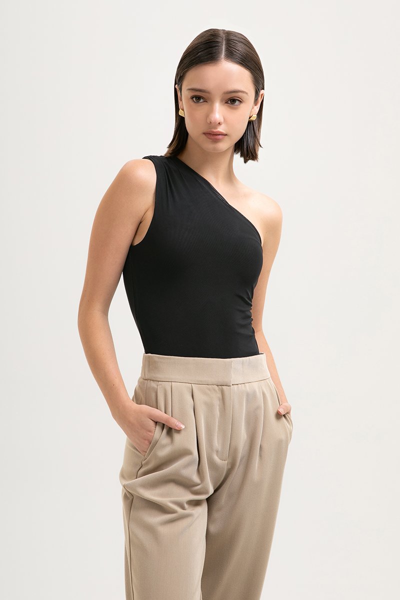 CHANTELLE ONE SHOULDER MESH TOP CHANTELLE ONE SHOULDER MESH TOP