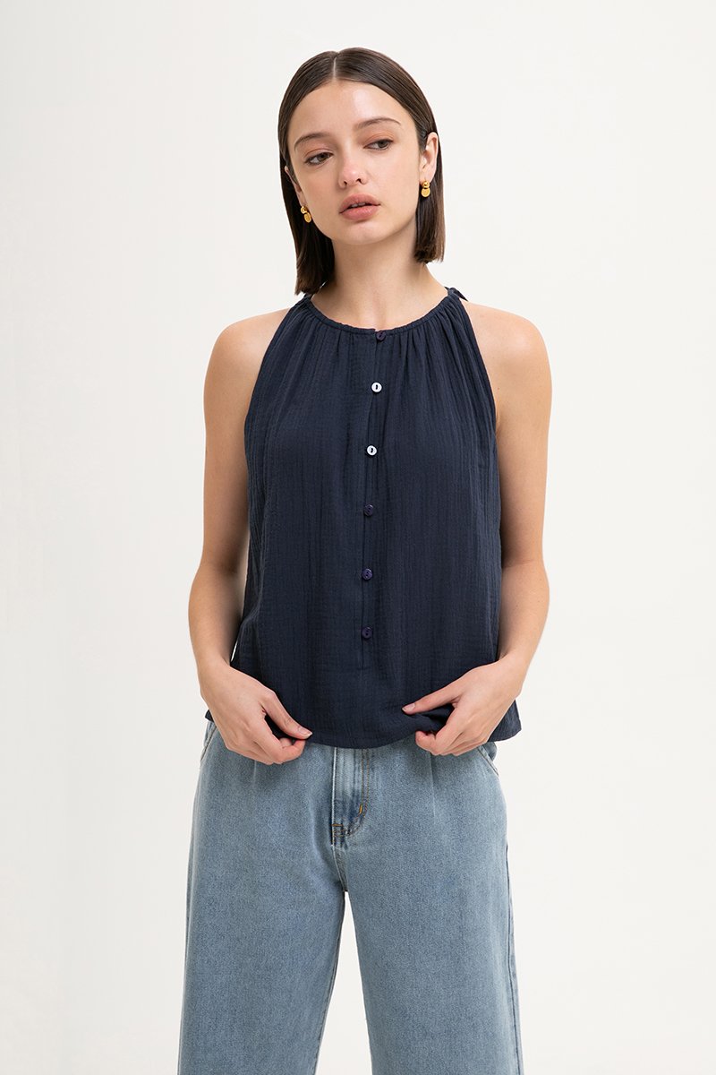 CARLYN BUTTONDOWN MUSLIN TOP