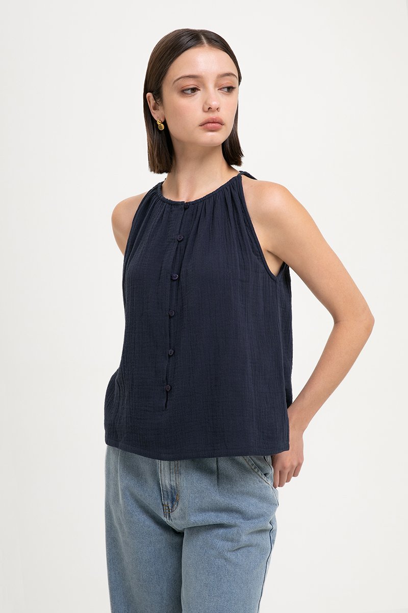 CARLYN BUTTONDOWN MUSLIN TOP