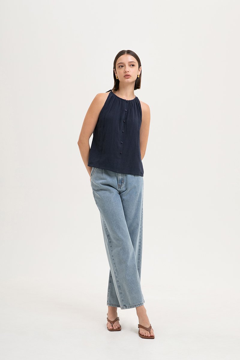 CARLYN BUTTONDOWN MUSLIN TOP