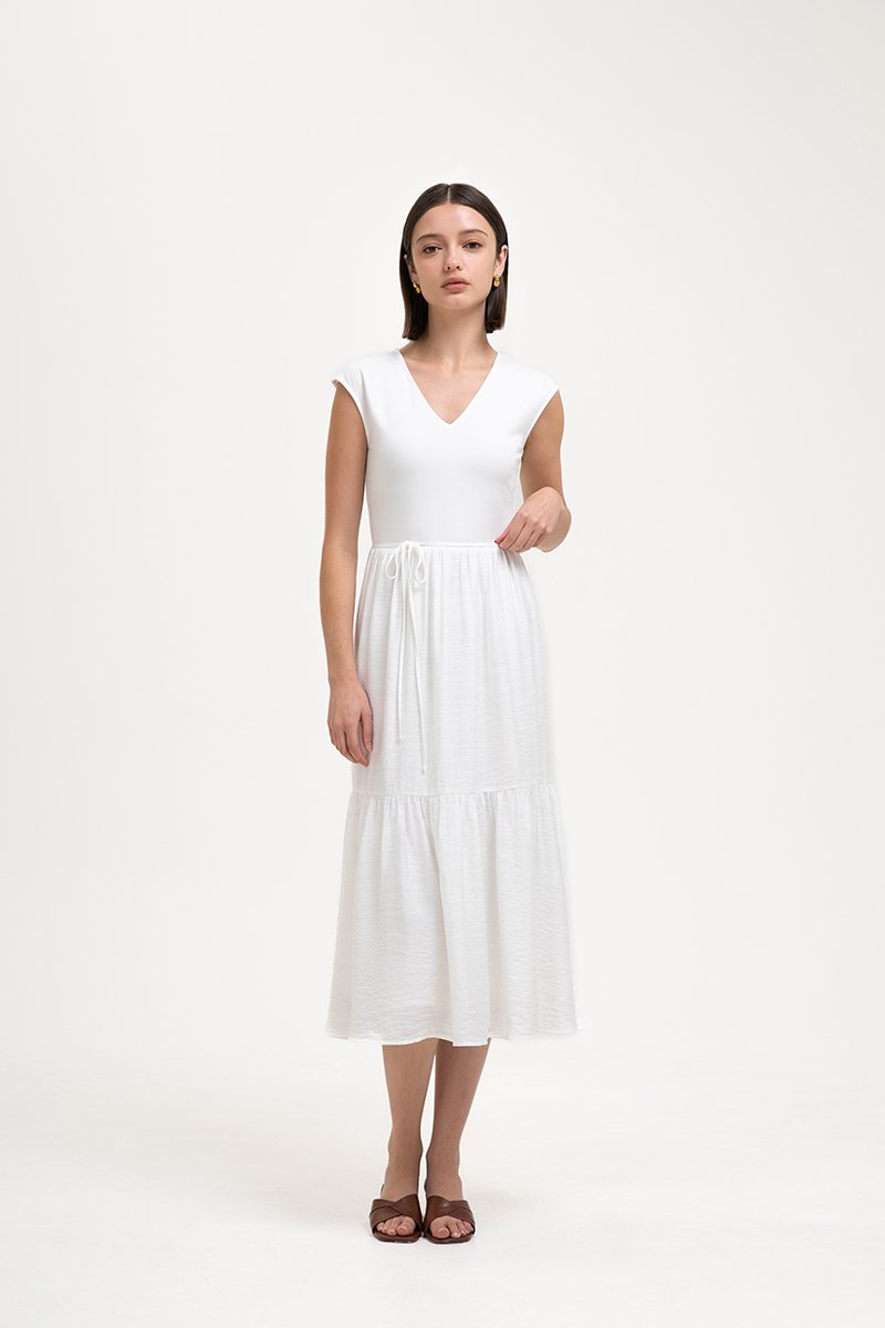ODELIA V-NECK CONTRAST DRESS