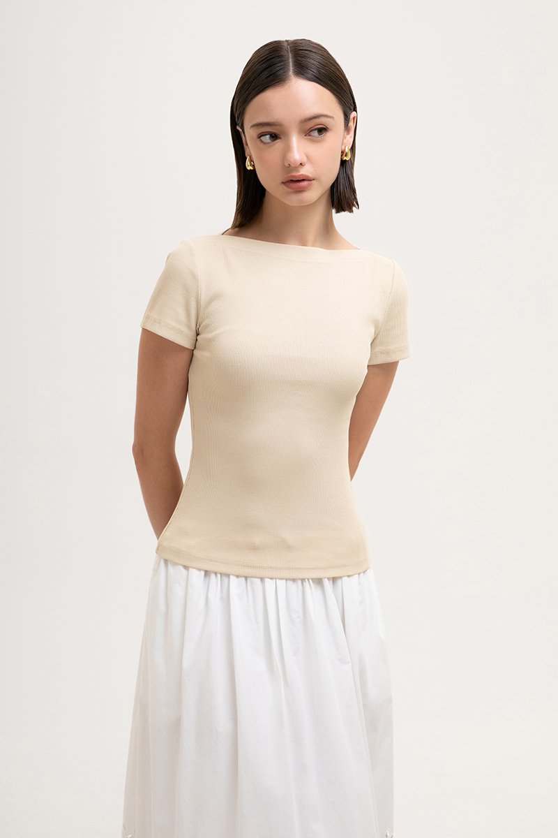 BRIDGET BOAT NECK T-SHIRT
