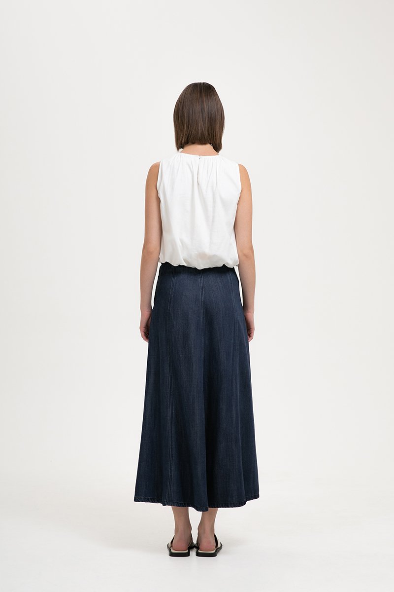AYLA BUBBLE HEM LINEN TOP