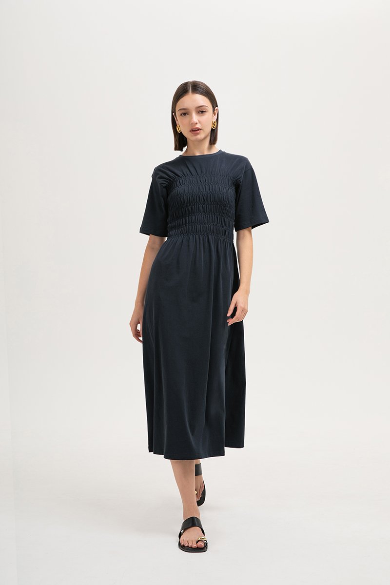 MAUDEY SMOCKED TEE DRESS
