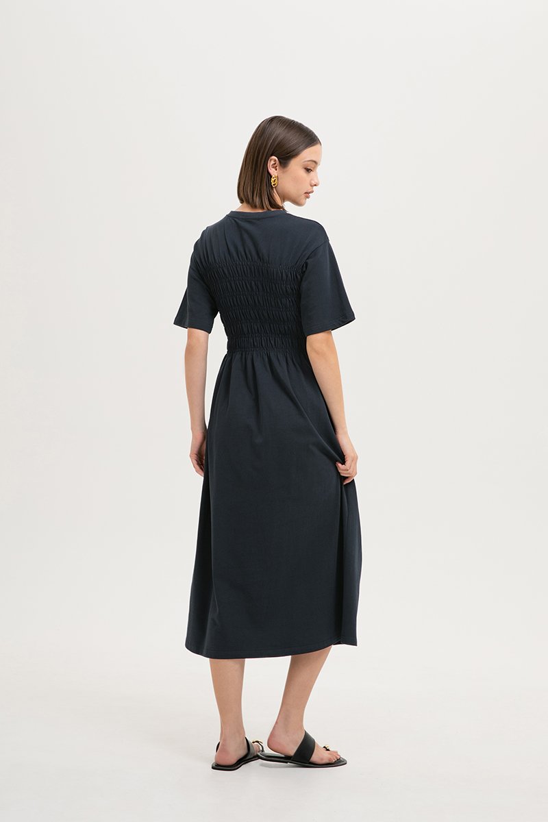 MAUDEY SMOCKED TEE DRESS