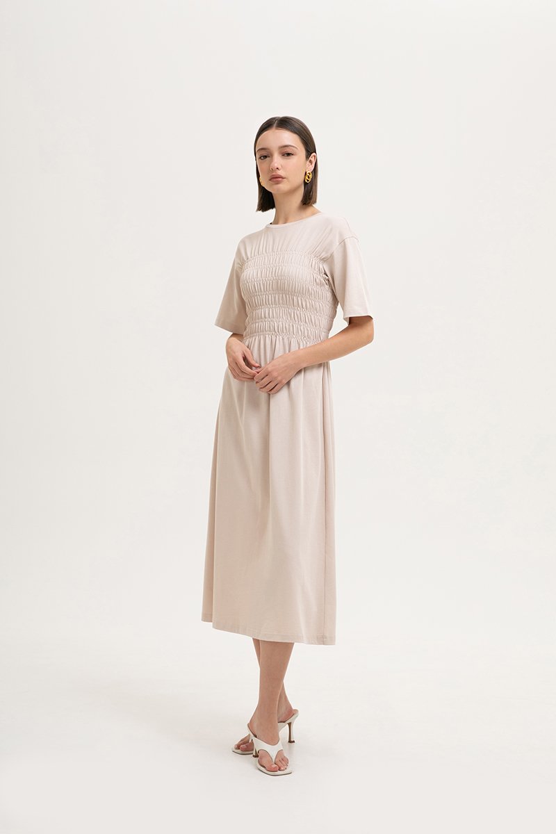 MAUDEY SMOCKED TEE DRESS