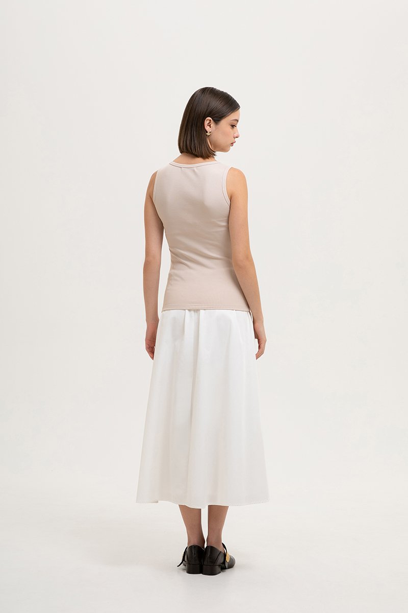 MAVIE SCOOP NECK BUTTON DOWN TANK TOP