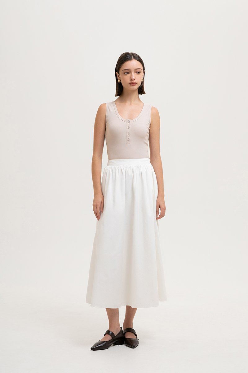 MAVIE SCOOP NECK BUTTON DOWN TANK TOP