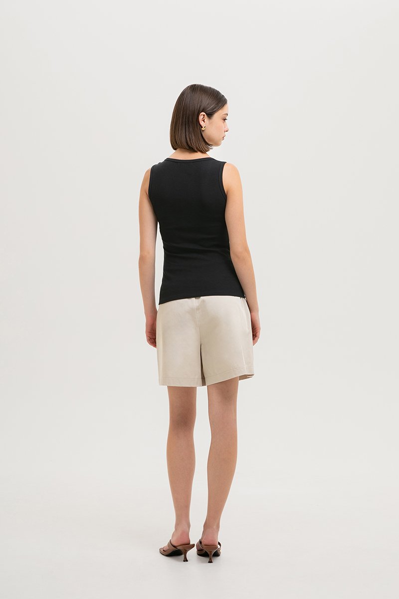 MAVIE SCOOP NECK BUTTON DOWN TANK TOP
