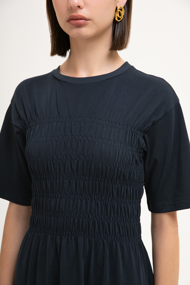 MAUDEY SMOCKED TEE DRESS