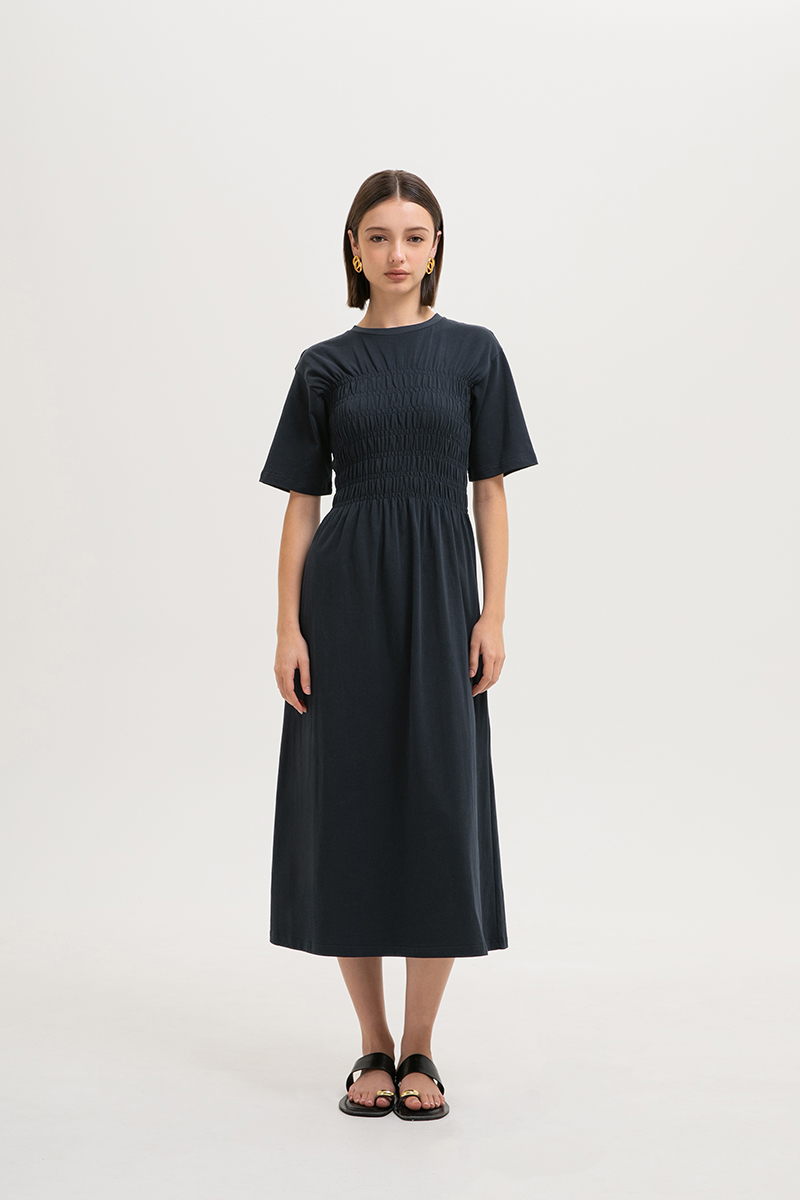MAUDEY SMOCKED TEE DRESS