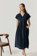 MARTINA CONTRAST PANELLED MIDI DRESS