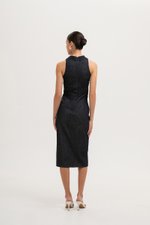 PATRINA RACER RUCHED SHIRT DENIM DRESS