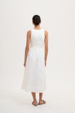 SHANAY RUCHED CONTRAST MIDI DRESS SHANAY RUCHED CONTRAST MIDI DRESS