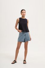 CHRISTEN SLEEVELESS LINEN TOP