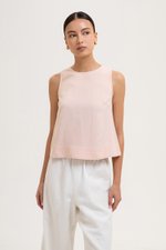 CHRISTEN SLEEVELESS LINEN TOP