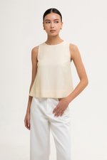 CHRISTEN SLEEVELESS LINEN TOP