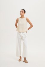 CHRISTEN SLEEVELESS LINEN TOP