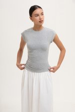 EDDIE CAP SLEEVE RUCHED TEE