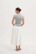 EDDIE CAP SLEEVE RUCHED TEE