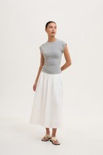 EDDIE CAP SLEEVE RUCHED TEE