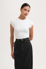 EDDIE CAP SLEEVE RUCHED TEE