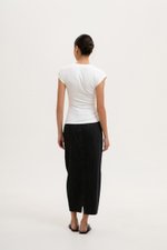 EDDIE CAP SLEEVE RUCHED TEE