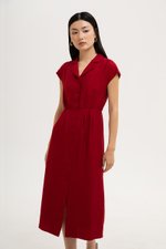 AISLING TEXTURED BUTTONDOWN MIDI SHIRT DRESS