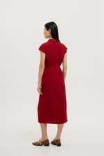 AISLING TEXTURED BUTTONDOWN MIDI SHIRT DRESS