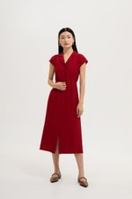 AISLING TEXTURED BUTTONDOWN MIDI SHIRT DRESS