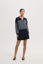 KEITH STRIPED COLLARED SWEATER