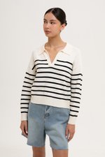 KEITH STRIPED COLLARED SWEATER