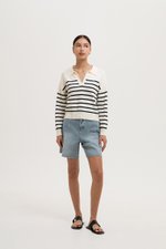 KEITH STRIPED COLLARED SWEATER