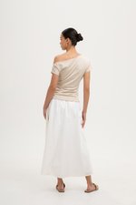 SAMIRA ASYMMETRIC RUCHED MODAL TEE