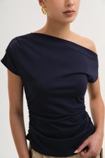 *BACKORDER 2* SAMIRA ASYMMETRIC RUCHED MODAL TEE