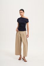 *BACKORDER 2* SAMIRA ASYMMETRIC RUCHED MODAL TEE