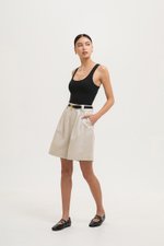 CARLY SCALLOP EDGE RIBBED TANK TOP