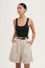 CARLY SCALLOP EDGE RIBBED TANK TOP