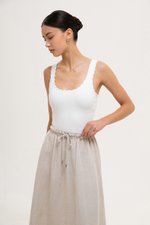 CARLY SCALLOP EDGE RIBBED TANK TOP