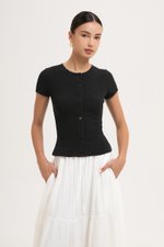 *BACKORDER* JAMEY LACE TRIM RIBBED KNIT TOP