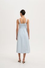 DARYA RUCHED DROP WAIST LINEN DRESS