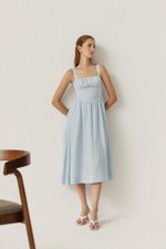 DARYA RUCHED DROP WAIST LINEN DRESS